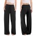 Soft Black Pajama Pants for Women Wide Leg Comfy Casual Lounge Yoga Capri Pants with Pockets Drawstring Pj Bottoms