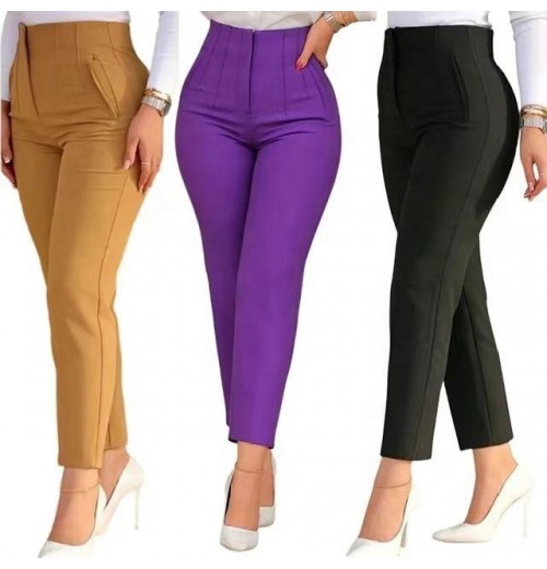 Hot Sale Spring And Autumn Women's High Waist Casual Trousers Ladies Elegant Business Office Wear Pants