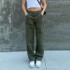 2023 New Arrival Spring Autumn Women Camo Street Style Work cargo Pants Low Straight Leg Custom Women's Pants & Trousers