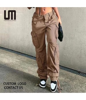 Liu Ming Fashion Summer Women s Vintage Casual High Waist Cargo Pants Hip Hop Streetwear Trouser