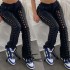 BR1777 Streetwear Sexy Hole Hollow Out women's trousers ladies elastic pencil pants